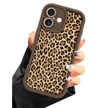 Imagem de Aitipy Capa de telefone Cheetah para iPhone 17, linda e estética com estampa de leopardo, capa protetora fina de silicone macio à prova de choque para mulheres e meninas - marrom