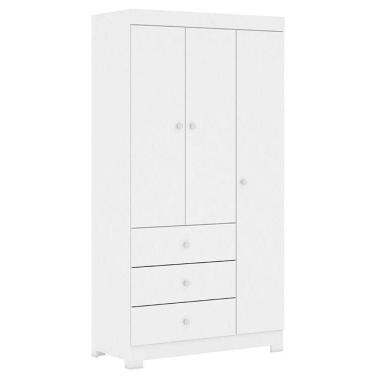 Imagem de Guarda Roupa Infantil Duda 3 Portas Branco Brilho – Phoenix Baby