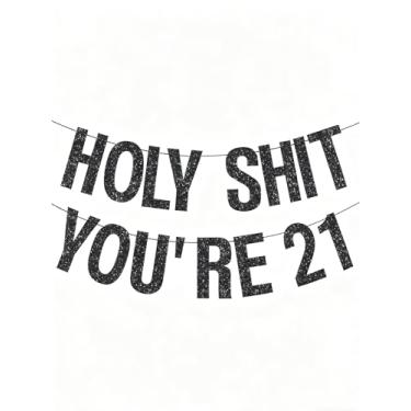 Imagem de Conjunto de faixas de decorações de aniversário de 21 a 70 anos para mulheres e homens, placa de festa faça você mesmo com glitter dourado para aniversários, dia dos namorados (preto, 40 anos)