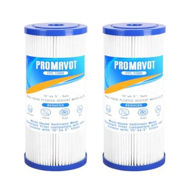 Imagem de Filtro de água de sedimentos para toda a casa, cartucho de filtro plissado de 5 mícrons 25,4 x 11,4 cm. Compatível com GE FXHSC, Culligan R50-BBSA, Pentek R50-BB, W50PEHD para água de poço (pacote com