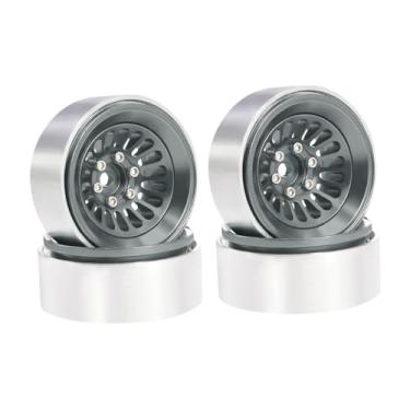 Imagem de JunZheHub Kit de Substituição de Cubos de Roda (4 Unidades), Fácil Instalação, Peça de Upgrade, Acessório para Crawler RC 1/18 1/24, Cinza