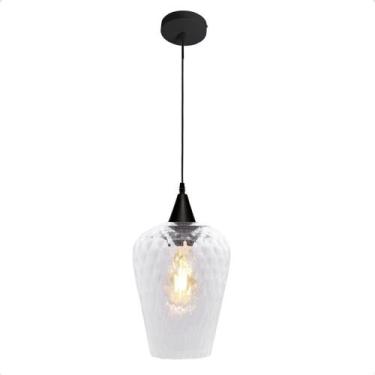 Imagem de Pendente Monalisa G Boreal Transparente E27 Bivolt Preto - Taschibra