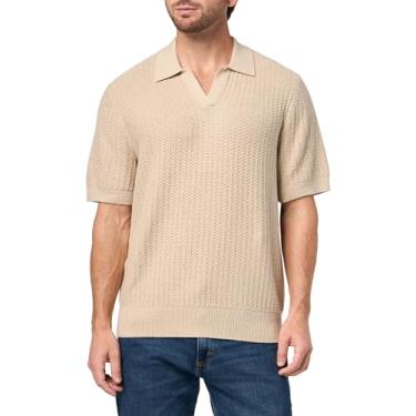 Imagem de Vince Gola masculina canelada S/S Johnny, névoa matinal, média