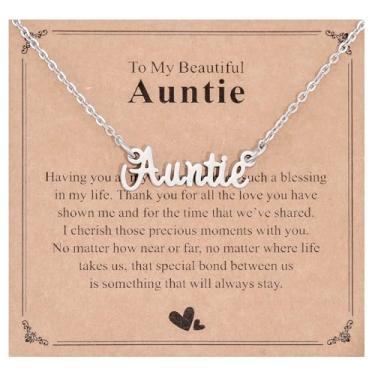 Imagem de HUTIMY Colar feminino Auntie de sobrinho sobrinha, melhor presente de aniversário para tia