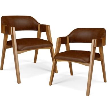 Imagem de Kit 02 Cadeiras Para Sala de Jantar e Estar Living Estofada Suran L02 Couríssimo Marrom - Lyam