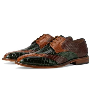 Imagem de Stacy Adams Sapato Oxford masculino Tristano Biqueira com cadarço, Verde multi, 13 Wide