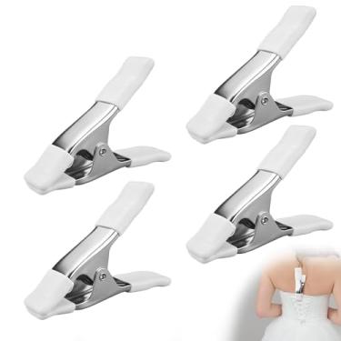 Imagem de Realand Pacote com 4 clipes de vestido para encaixe, prendedores de roupas para apertar o vestido, grampos de mola resistentes de 10 cm para costura de noiva, manequim, pano de fundo de fotógrafo de