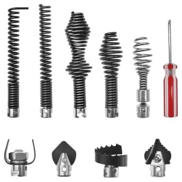 Imagem de ECOMAID 10 peças de acessório de broca de cobra de drenagem para kit de cortador de dreno para RIDGID K-400 C-4 C-6 C-7 C-8 C-9 máquina de limpeza de drenagem, serve para pontas de cabos de cobra de