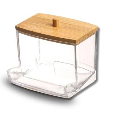 Imagem de Porta Cotonete Acrílico Premium para Banheiro – Organizador de Hastes Flexíveis e Algodão | Tampa Moderna | Transparente e Resistente