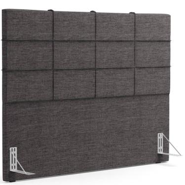 Imagem de Cabeceira Cama Box Casal 140 Cm Roma W01 Linho Cinza Escuro - Lyam
