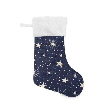 Imagem de GakkiGii Pacote com 2 meias de Natal Shining Star, decoração de Natal grande para parede de árvore de lareira, 45 x 31 cm