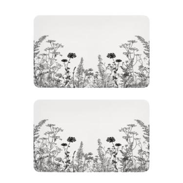 Imagem de Blueangle Conjunto de 2 ímãs de geladeira de flores pretas e brancas - Ímãs decorativos engraçados de geladeira de cozinha - Seguro para lava-louças e decoração magnética durável (400)