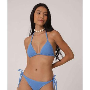 Imagem de Top Biquíni Cortininha Textura Bojo Removível Marisa-25067, Azul, G