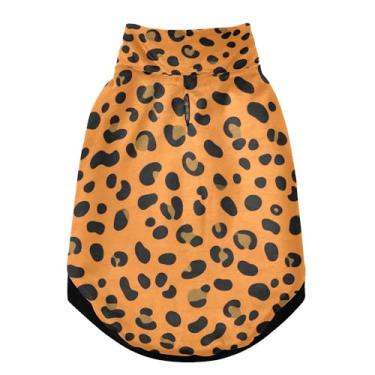 Imagem de SEHANY Casaco de cachorro marrom com estampa de leopardo para cães pequenos, superquente à prova de vento, jaqueta de inverno macia e aconchegante para clima de neve fria com coleira para animais de