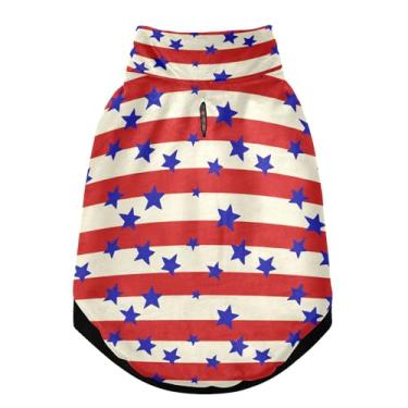 Imagem de SEHANY Casaco de cachorro com bandeira americana para cães pequenos, superquente, à prova de vento, jaqueta macia e aconchegante para animais de estimação, moletom para clima frio na neve com furo de