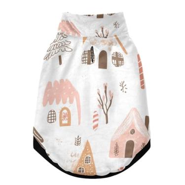 Imagem de SEHANY Casaco de Natal de gengibre para cães pequenos, superquente, à prova de vento, jaqueta de inverno, macia, aconchegante para animais de estimação, moletom para clima frio na neve com furo na