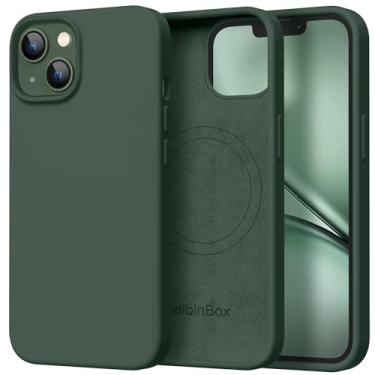 Imagem de GolbinBox Capa magnética para iPhone 13, compatível com MagSafe, [forro de microfibra macio antiarranhões], capa protetora de silicone líquido fino à prova de choque para iPhone 13 de 6,1 polegadas,