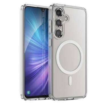 Imagem de Capa para [Galaxy S24 ULTRA] Capinha Slim Premium com [Proteção de Câmera] Magnética Anti-Amarelamento, Compatível com Indução Magnética, Transparente Clear Case Resistente a Riscos e Anti Impacto