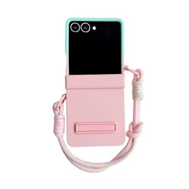 Imagem de Capa de celular fofa com cores em degradê para Samsung Galaxy Z Flip 7 6 5 4 3 Zflip7 Flip6 5g com alça de mão anti-perda (para Galaxy Z Flip7/6)