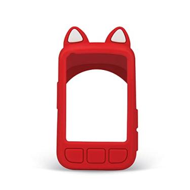 Imagem de Capa Voikoli compatível com Wahoo Elemnt Bolt V2, capa protetora de silicone macio para acessórios de ciclismo Wahoo Elemnt Bolt V2 GPS (gato vermelho)