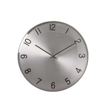 Imagem de Relógio de parede Relógio de parede moderno e luxuoso, prateado, com funcionamento silencioso alimentado por bateria para decoração de casa(14 inches)