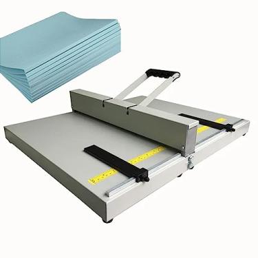 Imagem de LMJYU Máquina de vinco manual, máquina de vinco de papel de pontuação de 350 mm, máquina dobrável de papel com régua de posicionamento, encadernação de apresentações e documentos para cartões