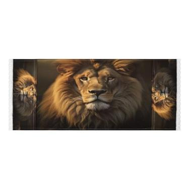 Imagem de Wassud Capas de lavadora e secadora de leão, protetor de lavadora com sacos de armazenamento, capa de geladeira à prova de poeira com bolsos para lavanderia doméstica, cozinha, 120 x 55 cm