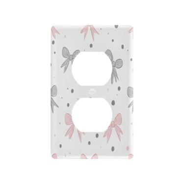 Imagem de Wassud Placa de cobertura para interruptor de luz, arcos e pontos simples, capas de tomada decorativas, placa de parede para tomadas elétricas duplex 12 x 7 cm