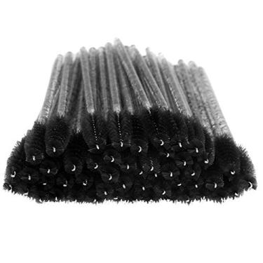Imagem de Luqeeg Pincéis Portáteis de Nylon para Cílios e Sobrancelhas, 50 Peças, Material Não Tóxico, Fáceis de Transportar e Armazenar para Ferramentas de Maquiagem (preto)
