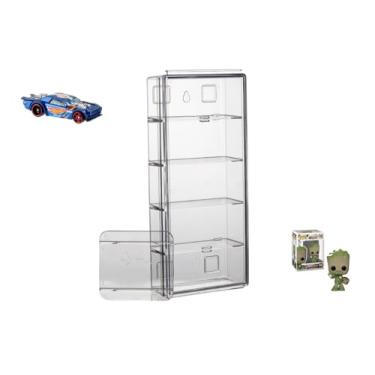 Imagem de Mostre Sua Coleção de Miniaturas Expositor Acrílico 1:64 Modular com Tampa e 5 Divisórias