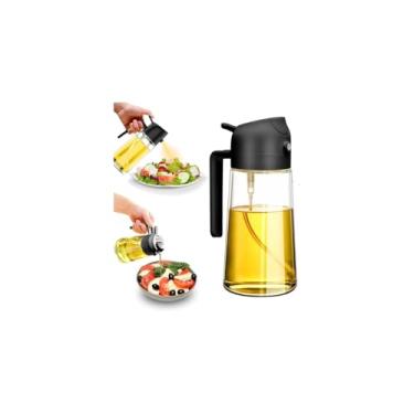 Imagem de Fratelli Milano Porta Azeite Vinagre Borrifador, Vidro e Plástico, 450ml, Transparente e Preto, 19cm x 8cm