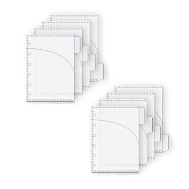 Imagem de Envelopes de dinheiro A7 foscos, divisórias, bolsos, 2 conjuntos com 6 furos, 4 abas translúcidas, pasta envelope para dinheiro, 8 folhas, 6 argolas para organizador de orçamento