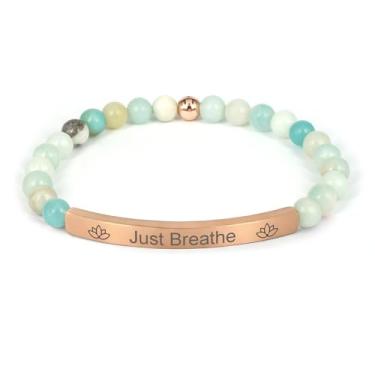 Imagem de cusurlove Pulseira Cristã Inspiradora para Mulheres, Banhado a Ouro 18 K, Biblia Versículo com Contas Amazonita, Presente de Fé Religiosa para Mãe, Filha, Irmã, Amiga, Medium, Pedra Aço inoxidável