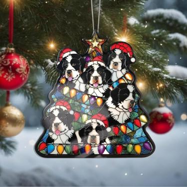 Imagem de Enfeites de Natal para cães de cristal, enfeites de árvore de Natal feitos à mão, decoração de carro e casa - presentes de Natal, decoração de artesanato em acrílico, ideias de troca de presentes para