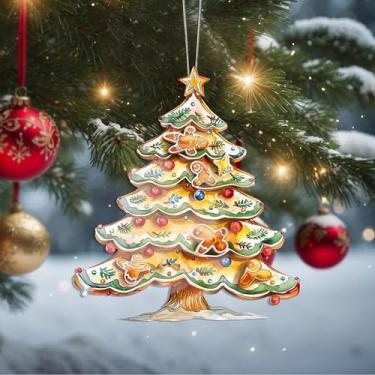 Imagem de Enfeites de Natal, árvore de cristal, enfeites de árvore de Natal feitos à mão, decoração de carro e casa - presentes de Natal, decoração de artesanato em acrílico, ideias de troca de presentes para