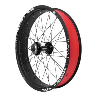Imagem de BUCKLOS 20 x 4,0 polegadas pneu gordo roda dianteira bicicleta montanha bicicleta aro 135 mm cubo 9 mm liberação rápida roda freio a disco liga de alumínio 36 14G raio para MTB Ebike Beach Snow