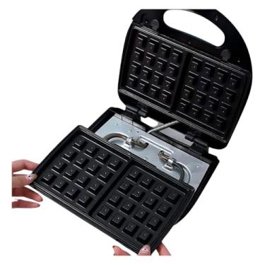 Imagem de Máquina 3 em 1 para Biscoitos, 850W, Placas Antiaderentes Removíveis, 24x27x23cm, Preta