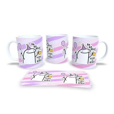 Imagem de Caneca Cerâmica Branca, 325ml, Design Religioso Católico, Cilíndrica com Ilustração de Terço em Tons Pastéis, Reutilizável para Bebidas Quentes, Material Brilhante, Lava-louças (12879)