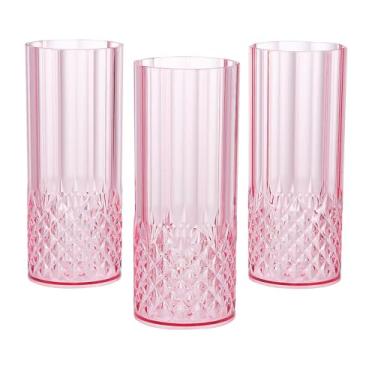 Imagem de Fun Express Copos de água de plástico reutilizáveis com padrão rosa de 15,2 cm e 396,9 g - 12 unidades