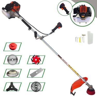 Imagem de Cortador de Grama Import Way IWRGM2T5X163 63cc 3HP Com Carretel de Nylon + Facas 2 Pontas, 3 Pontas, 6 Pontas, 40 e 80 Dentes de Vídea e Escova de Aço