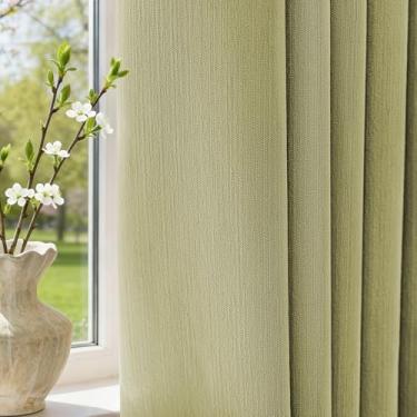 Imagem de jinchan Cortinas blackout de chenille de 203 cm de comprimento, 2 painéis, cortinas traseiras verde-sálvia claro para quarto, sala de estar, redução de ruído, cortinas de janela com isolamento térmico