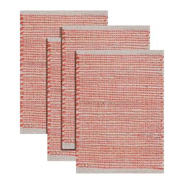 Imagem de RIANGI Jogo americano de juta conjunto de 4 - jogo americano de tecido boho para mesas de jantar, estilo rústico de fazenda, algodão e juta, tapete de mesa colorido neutro, 33 x 48 cm, decoração de