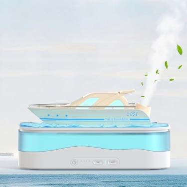 Imagem de Difusor de óleo essencial, difusor de aromaterapia de iate fresco com 7 cores de luz, umidificador ultrassônico de névoa fria de 150 ml com desligamento automático e temporizador, 3 modos de difusores