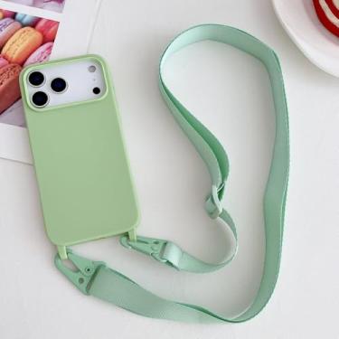 Imagem de Capa de silicone fosca com alça e colar transversal para iPhone 17 16 15 14 Pro Max 11 12 13 XR X XS 8 Plus SE