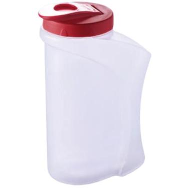 Imagem de Jarra Garrafa De Água Gelada Suco Tampa Rosqueável 1,3l Vermelha Plasú