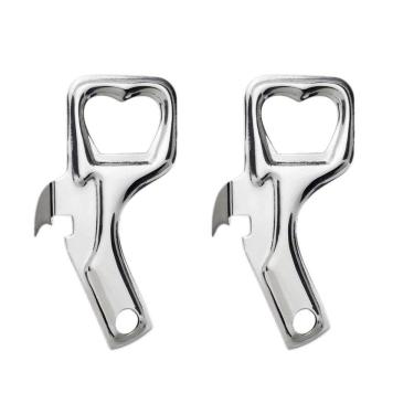 Imagem de Kit 2 Abridores De Lata E Garrafas 9cm Aço Inox 2 Em 1 Original