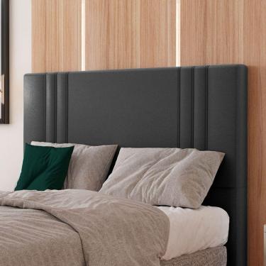 Imagem de Cabeceira Estofada Queen 160 Cm Diamante Corino Preto