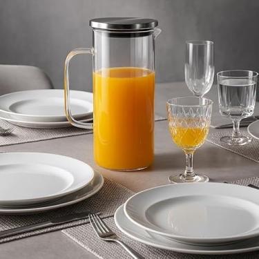 Imagem de Jarra Vidro Tampa Inox Água Chá Suco Café Recipiente Vasilha Servir Bebida Presente Casa