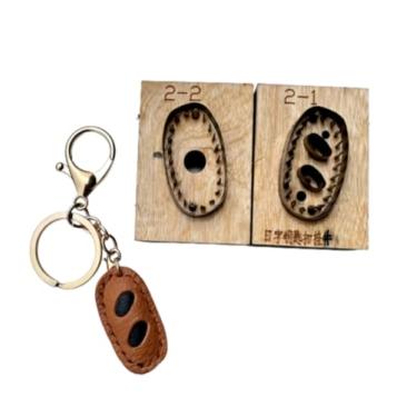 Imagem de YJIUYUANQ Molde de corte de couro com pingente de pão, conjunto de ferramentas de perfuração artesanal para projetos DIY