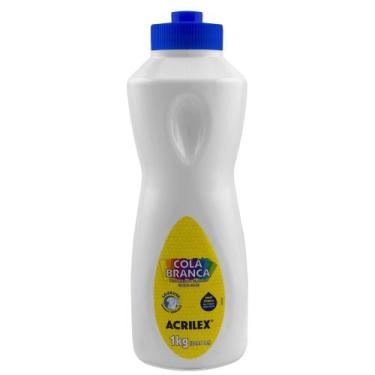 Imagem de Cola Branca Líquida Papel Escolar Lavável Slime 1kg Acrilex